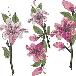 Embroidery Design Lilies 26 Cm Set Of Lilies 1