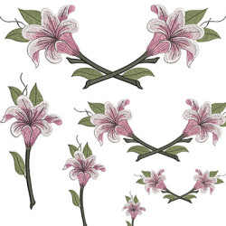 Embroidery Design Lilies 26 Cm Set Of Lilies 2