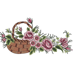 Diseño Para Bordado Cesta De Flores 1