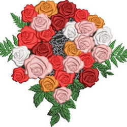 Matriz De Bordado Bouquet De Rosas