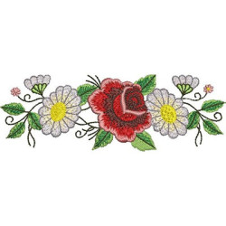 2 Embroidery Designs Horizontal Floral