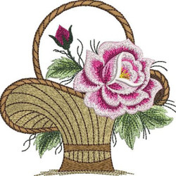 2 Embroidery Designs Basket Of Roses 1