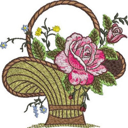 2 Embroidery Designs Basket Of Roses 2