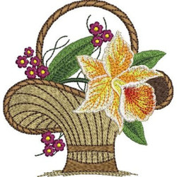 2 Embroidery Designs Basket Of Orchids