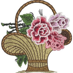 2 Embroidery Designs Basket Of Begonias