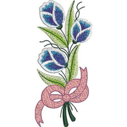 2 Embroidery Designs Bouquet Of Tulips