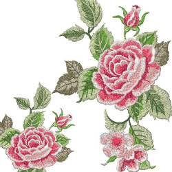 Embroidery Designs Begonias Pattern In 4 Sizes