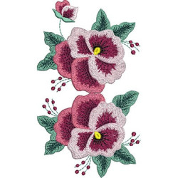 Embroidery Designs Violets 2 Sizes