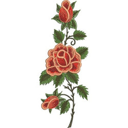 Embroidery Designs Rose Pattern In 2 Sizes