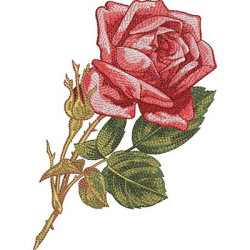 Embroidery Designs Rose Pattern In 2 Sizes