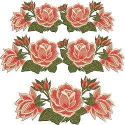 Embroidery Designs Rose Pattern In 4 Sizes