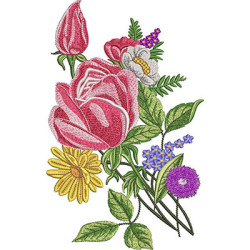 2 Embroidery Designs Arrangement Of Wild Flowers