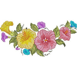 2 Embroidery Designs Hibiscus Arch