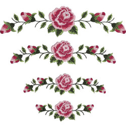 4 Embroidery Designs Rose Patterns