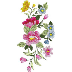 3 Embroidery Designs Wildflower Arrangement