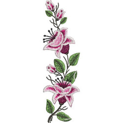 3 Embroidery Designs Vertical Flower Bouquet