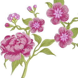 4 Embroidery Designs Peonies Arrangement