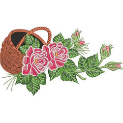 2 Embroidery Designs Basket Of Roses