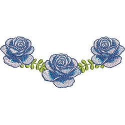 Embroidery Design Three Roses For Edges