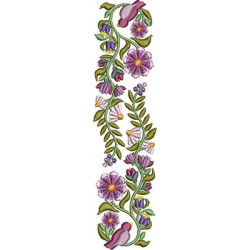 Embroidery Design Vertical Flower 18 Cm