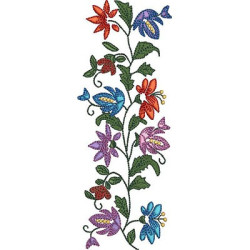 Embroidery Design Floral Vertical 18 Cm