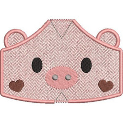 Embroidery Design 5 Masks Of Protection From Xs To Xl Piggy