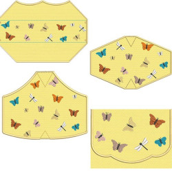 Diseño Para Bordado Kit Bolsa + 4 Modelos Mascarillas Mariposas