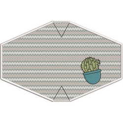 Embroidery Design 2 Adult Masks With Embroidered Finish Cactus