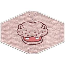Matriz De Bordado Máscara Infantil Acabamento Bordado Símbolo Hipopótamo