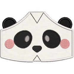 Matriz De Bordado 2 Máscaras Infantis Panda Com Acabamento Bordado
