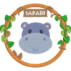 Embroidery Design Hippo At The Safari Frame