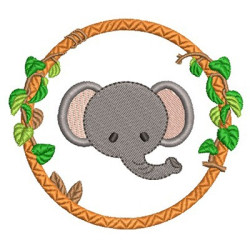 Matriz De Bordado Elefante Na Moldura