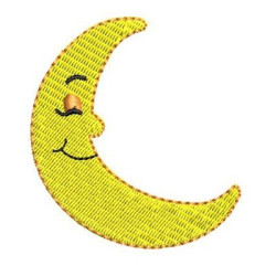 Embroidery Design Moon Cute 2