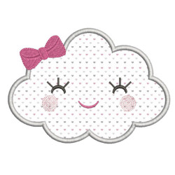 Embroidery Design Applied Cloud 14 Cm