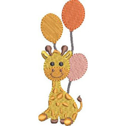 Matriz De Bordado 2 Girafas Com Balões
