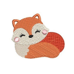 Embroidery Design Sleeping Baby Fox 2