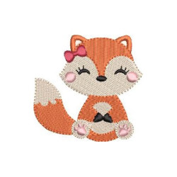 Embroidery Design Sitting Baby Fox 1