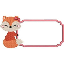 Embroidery Design Frame Baby Fox 7