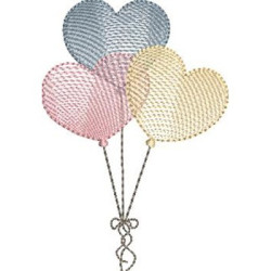 Embroidery Design Heart Balloons