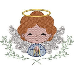 Embroidery Design Angel Boy Saying Prayer 2