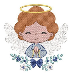 Embroidery Design Angel Boy Saying Prayer 3