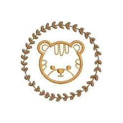 Embroidery Design Tiger Head In Frame