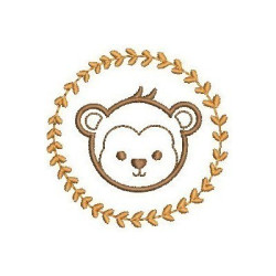 Embroidery Design Monkey Head In Frame