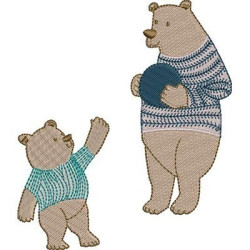 Embroidery Design Daddy Bear And Cup 1