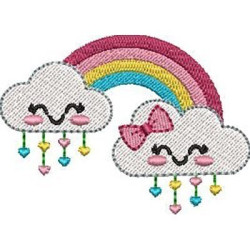 Embroidery Design Rain Of Love With Rainbow 2