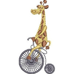 Matriz De Bordado Girafa Na Bicicleta 2
