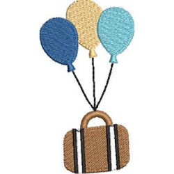 Embroidery Design Suitcase With Balloons