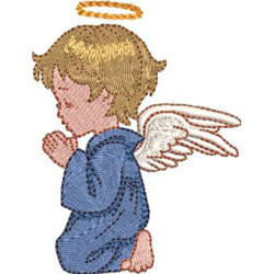 Embroidery Design Angel Boy Praying