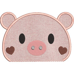 Embroidery Design Piggy Aplicado 1