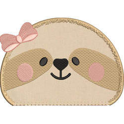 Embroidery Design Sloth Applied 1